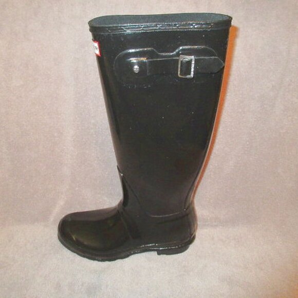 Hunter Tall Waterproof Rain Boots Size 9 Black Winter Snow Barn Work Chore Welly - Picture 7 of 13
